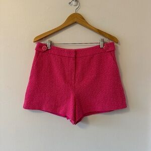 Milly Cotton Tweed Pink Trouser Shorts | Size 10
